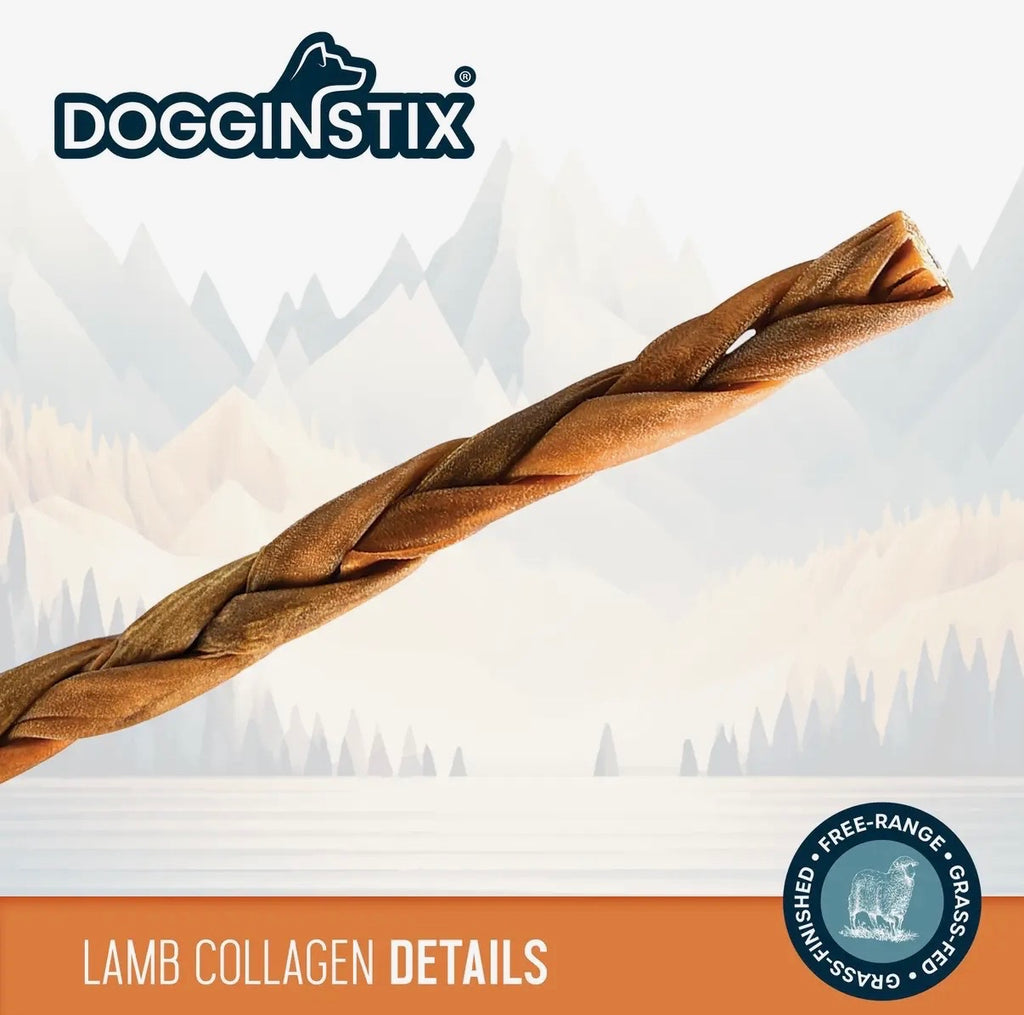 Grass-Fed Lamb Collagen Braids – 6” (5 Pack)